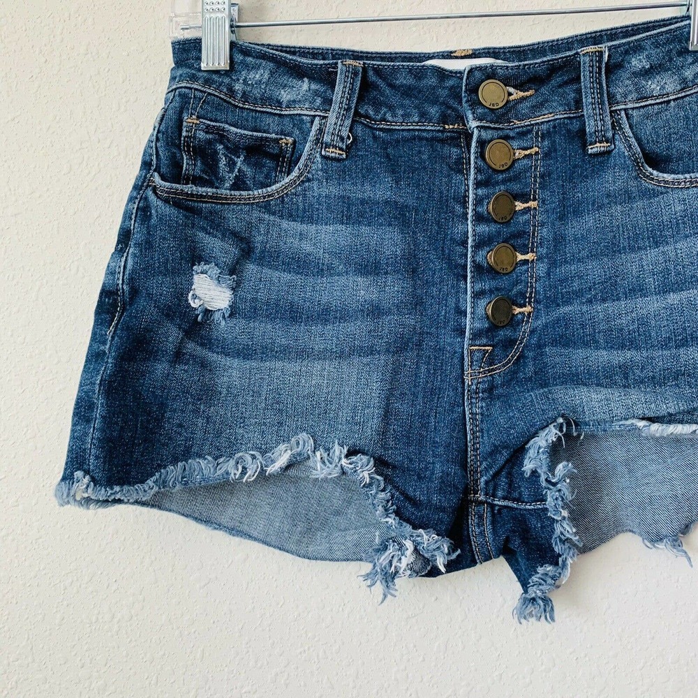 Just Black Denim Button Fly Mini Cut Off Jean Shorts - Picture 2 of 4
